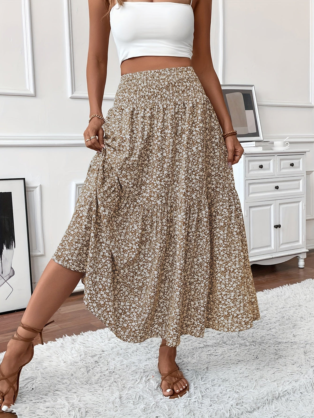 Elena Ditsy Floral Skirt