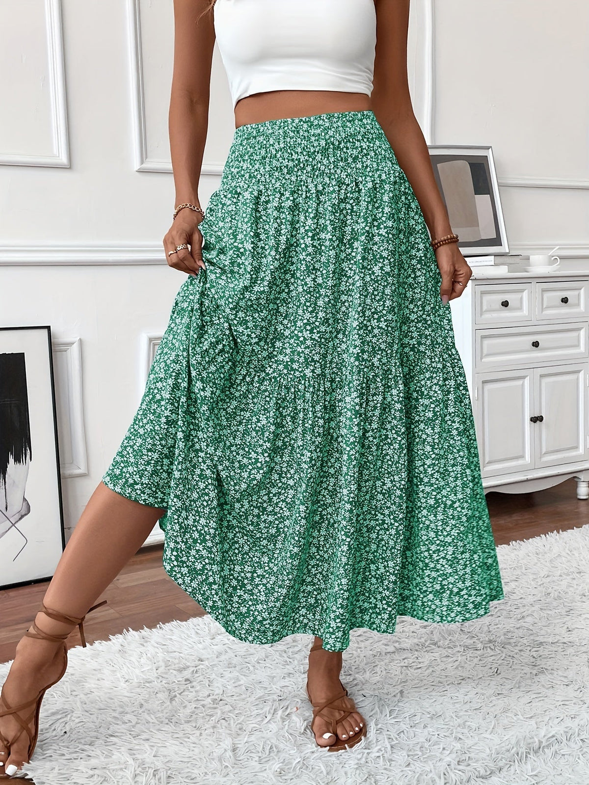 Elena Ditsy Floral Skirt