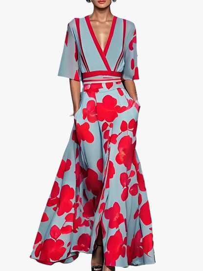 Moreau Floral V-Neck Dress
