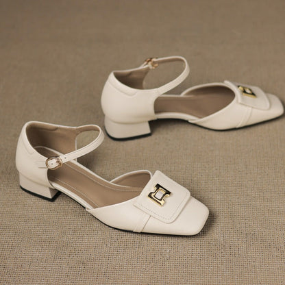 Hartley Buckled Leather Mary-Janes