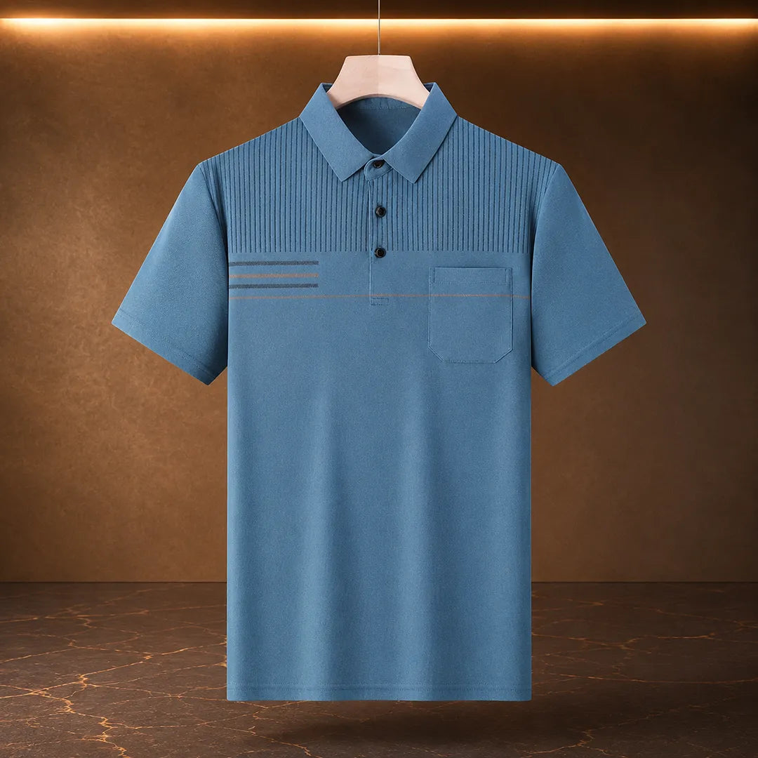 Striped Pocket Polo Shirt