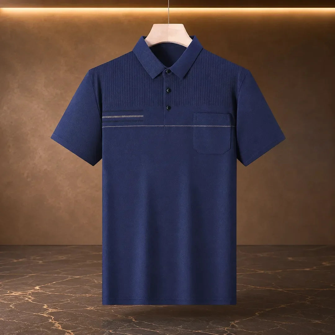Striped Pocket Polo Shirt