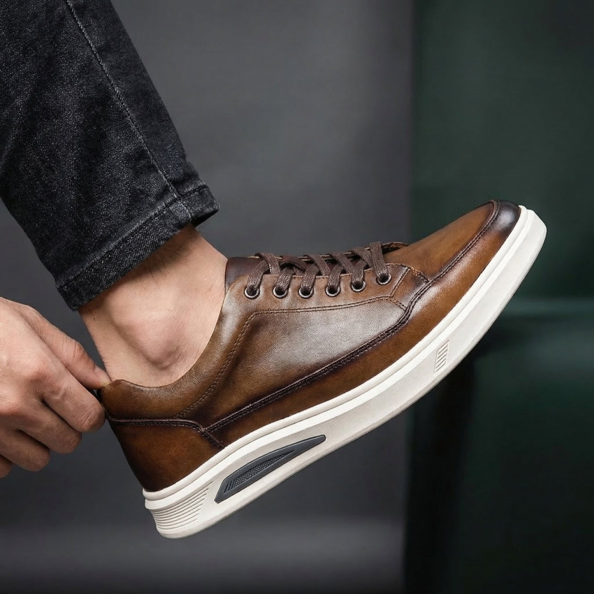 Rafael Leather Court Trainer