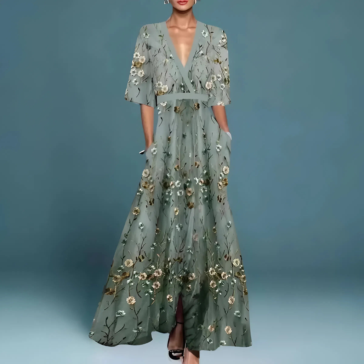 Moreau Floral V-Neck Dress