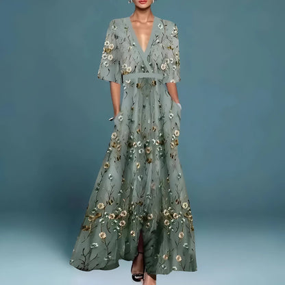 Moreau Floral V-Neck Dress