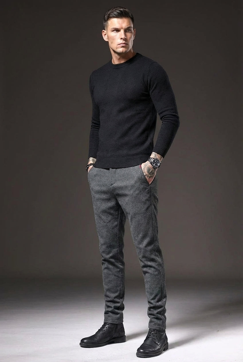 Luca Slim Fit Pants - Light Grey